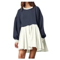 thumbnail image 1 of PENGXIANG Robe Ligne A avec Col et Couleur Contrastée pour Femmes Style Décontracté de Printemps, 1 of 2