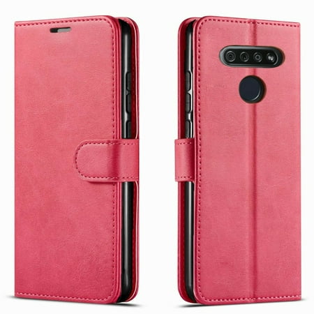 Motorola Moto Z4 Case, [NOT FIT MOTO Z / Z3] Case, Starshop Premium Leather Wallet Pocket Credit Card Slots-Pink