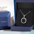 thumbnail image 5 of Gem Stone King 925 Sterling Silver Black Onyx and White Moissanite Pendant Necklace for Women (6.16 Cttw, Gemstone Birthstone, Cushion/Checkerboard Cut 12MM), 5 of 6
