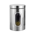 thumbnail image 1 of Kitchen Canister Stainless Steel Grain Storage Container Visible Tea Coffee Jar with Lid  Red, 1 of 10