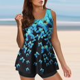 thumbnail image 2 of Junior Women's Geometric Beach Tankini Two-Piece Swim Set Low Back Low Waist, 2 of 10