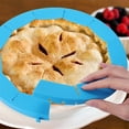 thumbnail image 3 of Corteza de pastel ajustable Inicio Flan Shield Pastelería Redonda Silicona Edge Panadería Protector Herramientas Herramientas Cocina Hogar Bakeware Blue seitruly HA011487-03B, 3 of 6