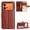 Brown, variant on Wallet Case for Honor 600 Pro with Card Holder, PU Leather Flip Phone Case with Kickstand Magnetic Closure Wrist Strap Gold