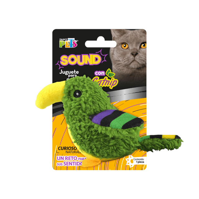 JUGUETE LORO VERDE SOUND C/CATNIP