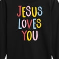 thumbnail image 3 of Instant Message - Jesus Loves You - Toddler & Youth Long Sleeve Graphic T-Shirt, 3 of 6