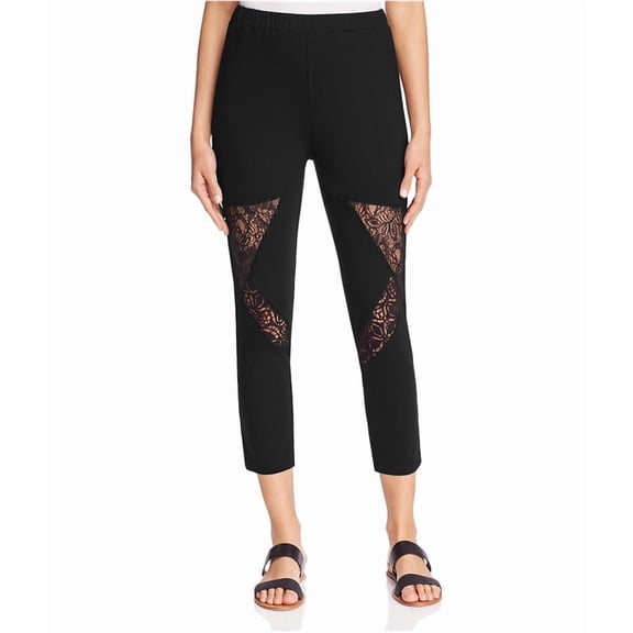 Finity Womens Inset Casual Leggings, Black, 10