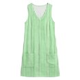 thumbnail image 4 of Stamzod Summer Dresses for Women 2026 Casual V Neck Sleevless Striped Mini Dress Beach Vacation Sundress with Pockets Mint Green D L, 4 of 7