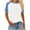 Blue, variant on Fanxing Plus Size Work Out Tops For Women Pink Trendy Colorblock Graphic Tees Raglan Short Sleeve Tshirts