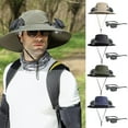 thumbnail image 2 of Outdoor Wide Brim Sun Hat with 2 Solar Fan Sun Bucket Hat for Men Women UPF 50+ Bucket Fishing & Beach Hat with Fan Built in, (with sunglasses), 2 of 2