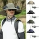 thumbnail image 1 of Sombrero de pesca al aire libre con ventilador solar para adultos | Gorra de protección solar de ala ancha con dos ventiladores ajustables de 3 velocidades alimentados por USB/energía solar | Malla, 1 of 2