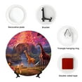 thumbnail image 4 of Daiia Lantern Giraffes Magical Forest Printed Pattern Ceramic Plate Dinner Plates Bone China Decorative Plates with Display Stand Art Ceramic Ornaments for Wall Hanging Decoration-10in, 4 of 6