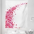 thumbnail image 1 of Pink White Tapestry, White Background with Vibrant Rose Petals Vortex with Realistic Look, Fabric Wall Hanging Decor for Bedroom Living Room Dorm, 5 Sizes, Magenta White, by Ambesonne, 1 of 1