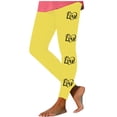 thumbnail image 6 of Feancey Leggings for Women High Waist Casual Valentines Day Workout Pants Novelty Heart Print Stretchy Tummy Control Tights Seamless Butt Lift Yoga Pant Yellow XL, 6 of 7