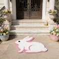 thumbnail image 4 of Home Bath Mats for Bathroom Non Slip Easter Flocked Bunny Absorbent Quick Dry Rug Pink White Bedroom Living Room Door Mat Spring, 4 of 8