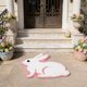 thumbnail image 4 of Alfombra de baño – Esterilla para conejos de Pascua, moqueta no deslizante, microfibra de poliéster súper absorbente y suave, decoración de primavera para las fiestas, rosa, 19,6 x 19,6 pulgadas, 4 of 7