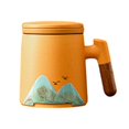 thumbnail image 2 of Abbracc Ceramic Tea Cup Drinking Cup Tea Cup Coffee Tea Mug for Office Beverage Milk Orange, 2 of 9