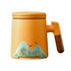 thumbnail image 2 of Taza de té de cerámica, taza de agua, taza de la mañana, taza de con asa, taza de té de , café, té, Taza de leche para café de jard Naranja, 2 of 9