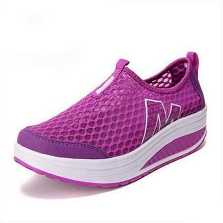 

Shoes Women Mesh Flat Shoes Sneakers Platform Shoes Women Loafers Breathable Air Mesh Swing Wedges Shoe Breathable Flats