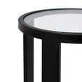 thumbnail image 4 of Kate and Laurel Ravalli Modern Drink Table, 9 x 9 x 20, Black and Clear Glass, Unique Round Tempered Glass Accent Pedestal Table for Use as Indoor Plant Stand, 4 of 10