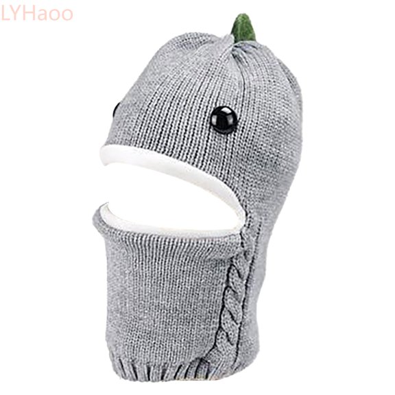 LYHaoo Toddler Winter Hat Baby Warm Hat Lined Girls Boys Kids Cartoon Winter Hat Scarf Earflap Hood Caps Knit Caps,Gray