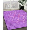 thumbnail image 3 of Ahgly Company Machine Washable Indoor Round Transitional Heliotrope Purple Area Rugs, 7' Round, 3 of 7