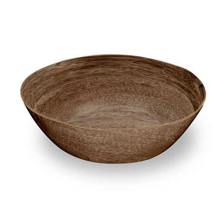 LIFE HAPPENS - MELAMINE FAUX WOOD SERVE BOWL (Best Wood For Turning Bowls)