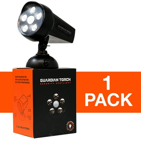 Guardian Torch - Home Security Spotlight (1 Pack) Solar Powered - 120° Motion Sensor - IP65 Water Resistant Outdoor Floodlight...