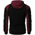 thumbnail image 4 of Momasggi Men's Zip Up Hoodies Fashion Color Block Sweatshirt Casual Athletic Pullover Fall Winter Fleece Jacket Lightweight Workout Coats with Pockets Wine XL, 4 of 4