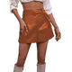 thumbnail image 2 of Faldas de para Mujer, Pantalones Cortos de Sintético de Cintura Alta, Falda Cruzada Fruncida con Cintura Elástica. Marrón S, 2 of 7