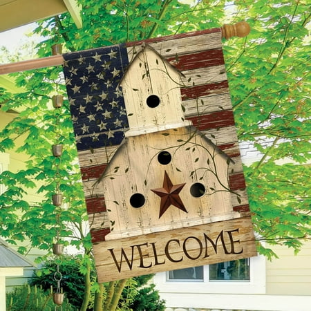 Briarwood Lane Americana Welcome Patriotic House Flag