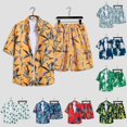 thumbnail image 2 of MYG Ensemble 2 Pcs Chemise à Manches Courtes et Short Imprimé Floral pour Hommes Plage Hawaïenne, 2 of 9