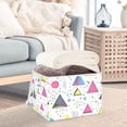 thumbnail image 3 of Yayeee Collapsible Cube Storage Bin with Lid Fabric Closet Decorative Basket with Handles, Pink Simple Shapes, 3 of 7