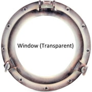 Antique Purple Rustic Patina Nautical Maritime Ship's Porthole Frame | Wall & Bathroom Sculpture Aluminum Porthole | Home Decor Ideas | Round Glass Hanging Porthole (Window (Transparent), 15 Inches)