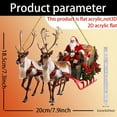 thumbnail image 3 of Christmas Claus And Sleigh Reindeer Hanging Decorations For Holiday Season, 2D Flat Acrylic Reindeer Sleigh Santa Design With Porch Decoration, Festive Season Holiday Tree Porch, 3 of 7