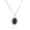 Green, variant on 925 Sterling Silver Large Statement Oval Green Blue Red CZ Pendant Necklace, 18"
