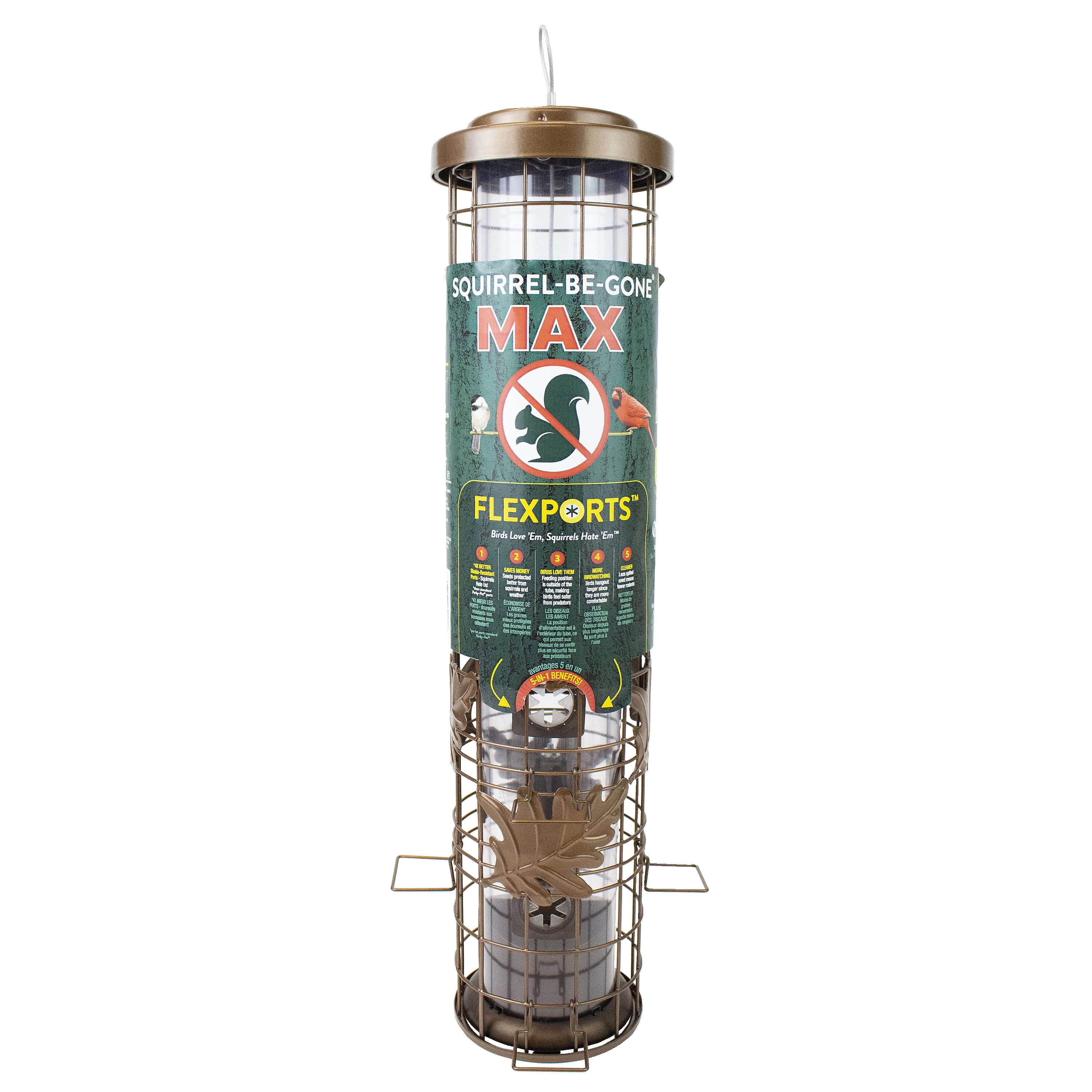 Perky-Pet Bronze Squirrel-Be-Gone Max Wild Bird Tube Feeder - 1.75 lb