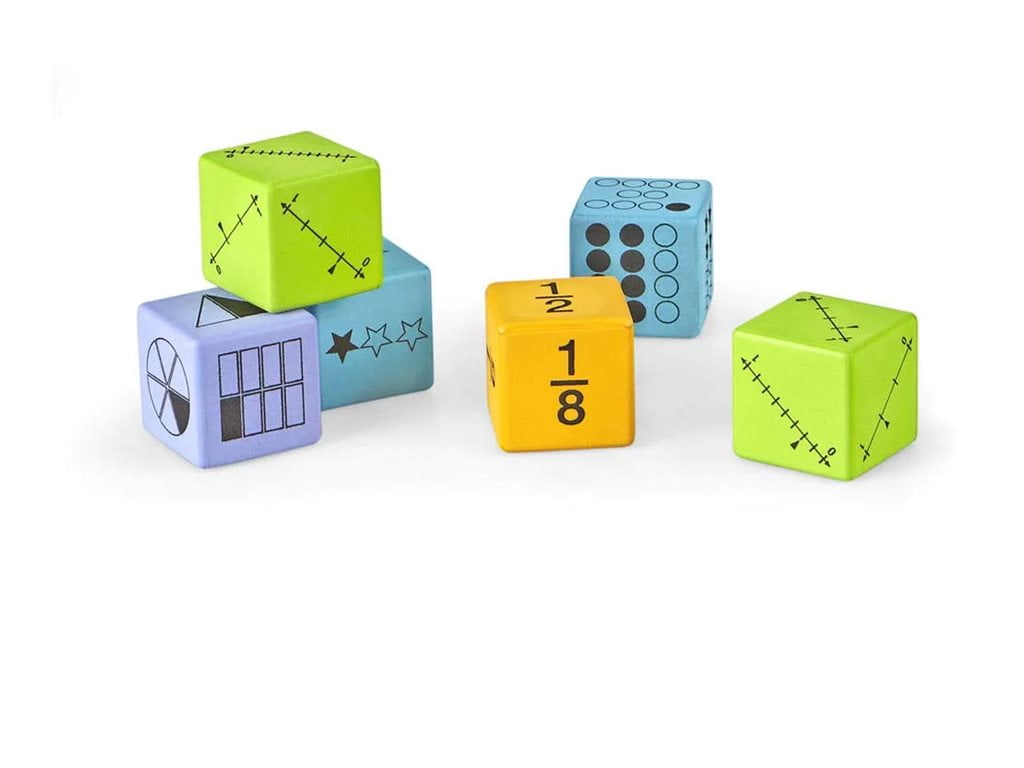 hand2mind Fraction Dice Foam Dice Ages 9+ Multicolor Set of 16