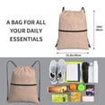 thumbnail image 2 of Naloa Beige Sparkling Glitter Drawstring Backpack String Bag Cinch Water Resistant for Gym Shopping Sport Yoga, 2 of 6
