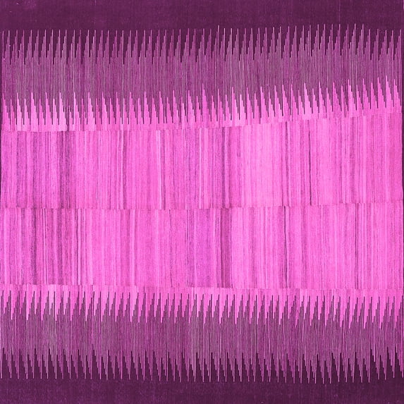 Ahgly Company Indoor Square Abstract Pink Contemporary Area Rugs, 3' Square