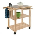 thumbnail image 3 of Pemberly Row Transitional Wood Utility Butcher Block Kitchen Cart in Natural, 3 of 9