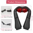 thumbnail image 3 of Neck Massager with Heat, iMounTEK Electric Neck and Back Massager with Infrared Light Heating 3 Intensity Levels Deep Kneading 3D Shiatsu Massage Pillow for Home Car Office, Black, 3 of 8