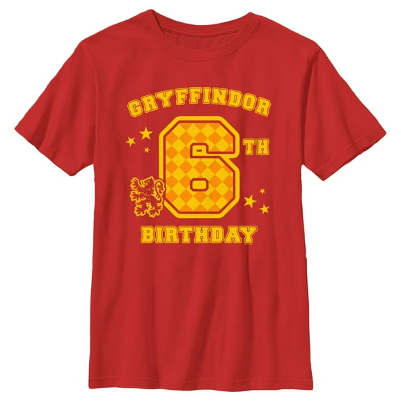Boy's Harry Potter Gryffindor 6th Birthday Graphic Tee Red X Large