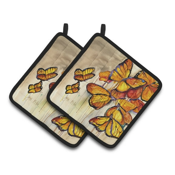 Caroline's Treasures JMK1220PTHD Butterflies Pair of Pot Holders , 7.5HX7.5W, multicolor