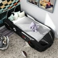 thumbnail image 6 of Furniture of America Dash Kids Plastic Twin Race Car Bed with LED and Sound, Black, 6 of 9
