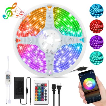 EEEkit 16.4ft Smart LED Light Strip with Remote, 5050 Color Changing TV Backlight, 300 LED Tape Lights Party Lighting