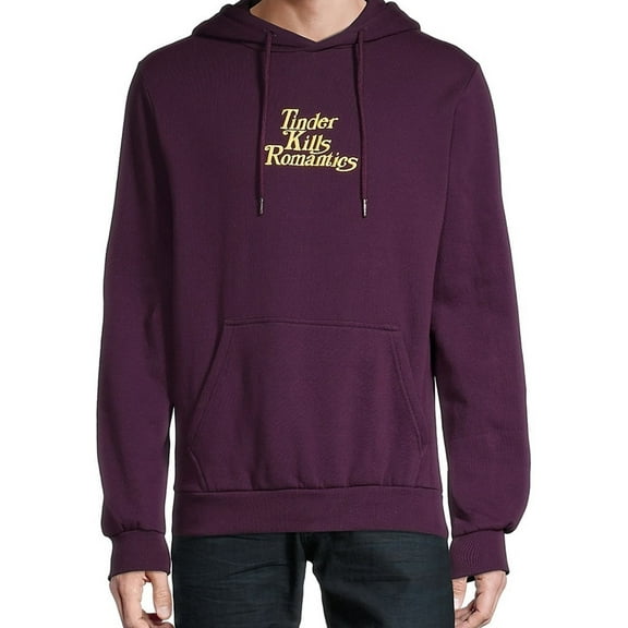Elevenparis Mens Jill Hoodie Sweatshirt, Purple, Medium