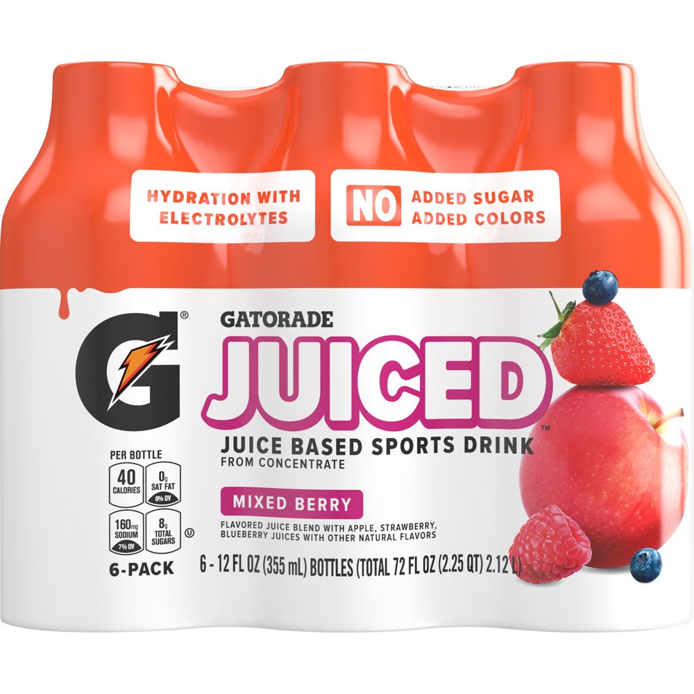 Gatorade Juiced Sports Drink, Mixed Berry, Mixed Berry Sports Drink, 12