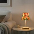 thumbnail image 2 of Yayeee Mini Table Lamp 11.8" Dimmable with Fabric Shade 3 Color Temperatures, Hand Drawn Floral, 2 of 7