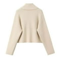 thumbnail image 4 of Gyexs Womens Cropped Cardigan Sweaters Open Front Coatigan Jacket Long Sleeve Sweater Coat Trendy Fall Winter Outerwear (Beige, Size S), 4 of 6