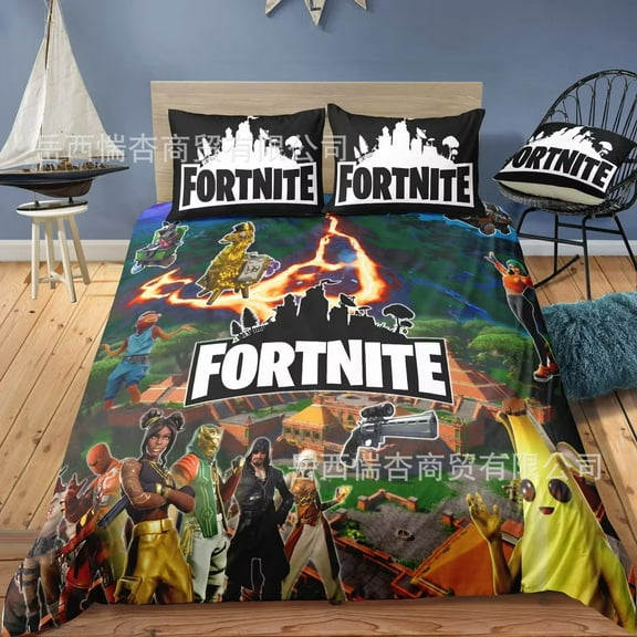 Fortnite Bedding Sets Twin Queen King Size Game Printed Bed Set 3Pcs Duvet Cover Bedroom Decor for Boys Girls Adult Gift 1Comforter 2 Pillowcases